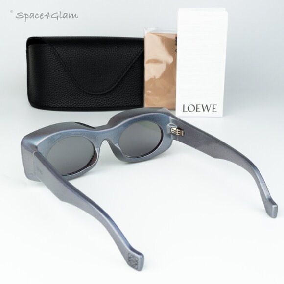 Loewe Women Sunglasses Grey Silver Mirror Rectangle LW40033I 05X NEW AUTHENTIC - Picture 8 of 15